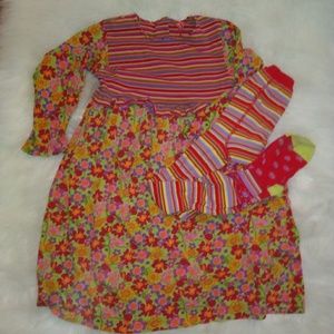 Hanna Andersson Dress and Matching Tights Size 120